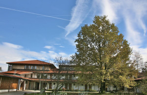 View of Zist retreat center building during autumn