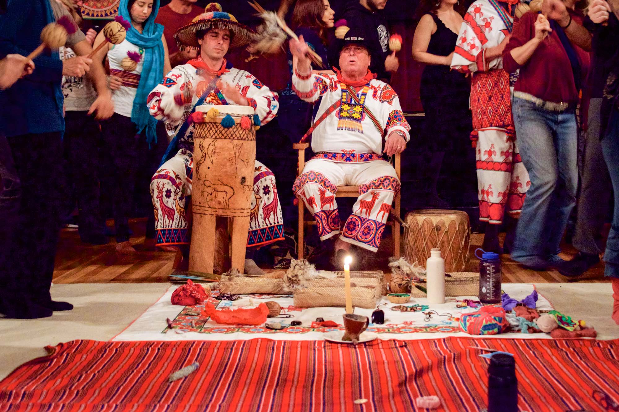 Brant Secunda leads a Huichol deer dance