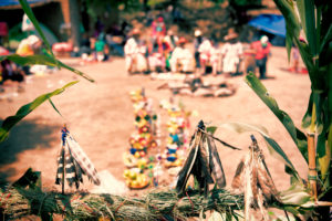 Huichol altar at Drum and Harvest Ceremony 2017