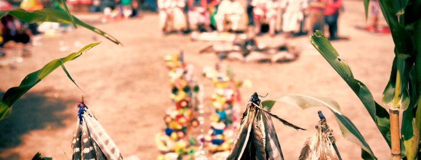 Huichol altar at Drum and Harvest Ceremony 2017