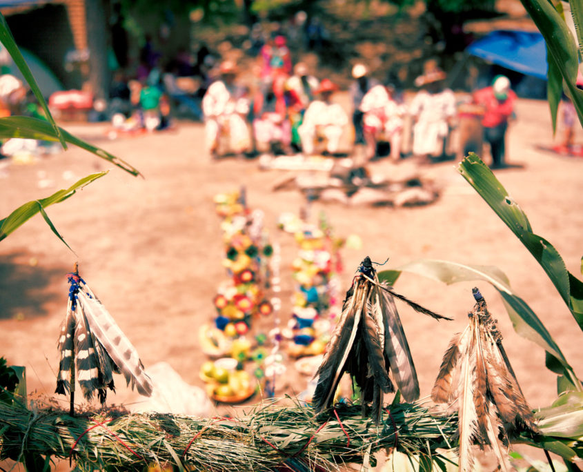 Huichol altar at Drum and Harvest Ceremony 2017